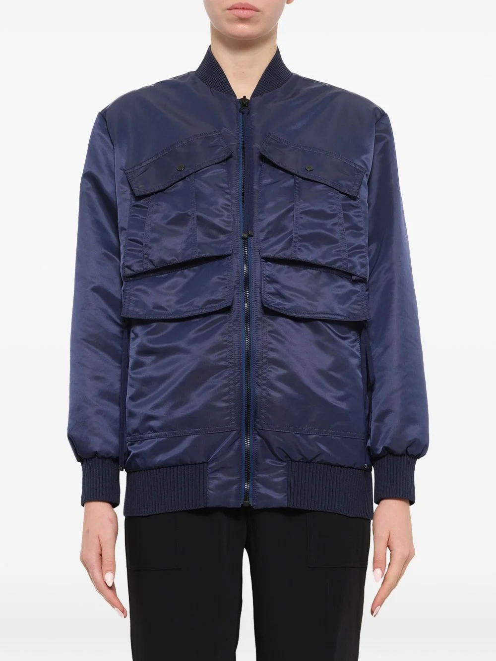 multi-pocket bomber jacket - 1