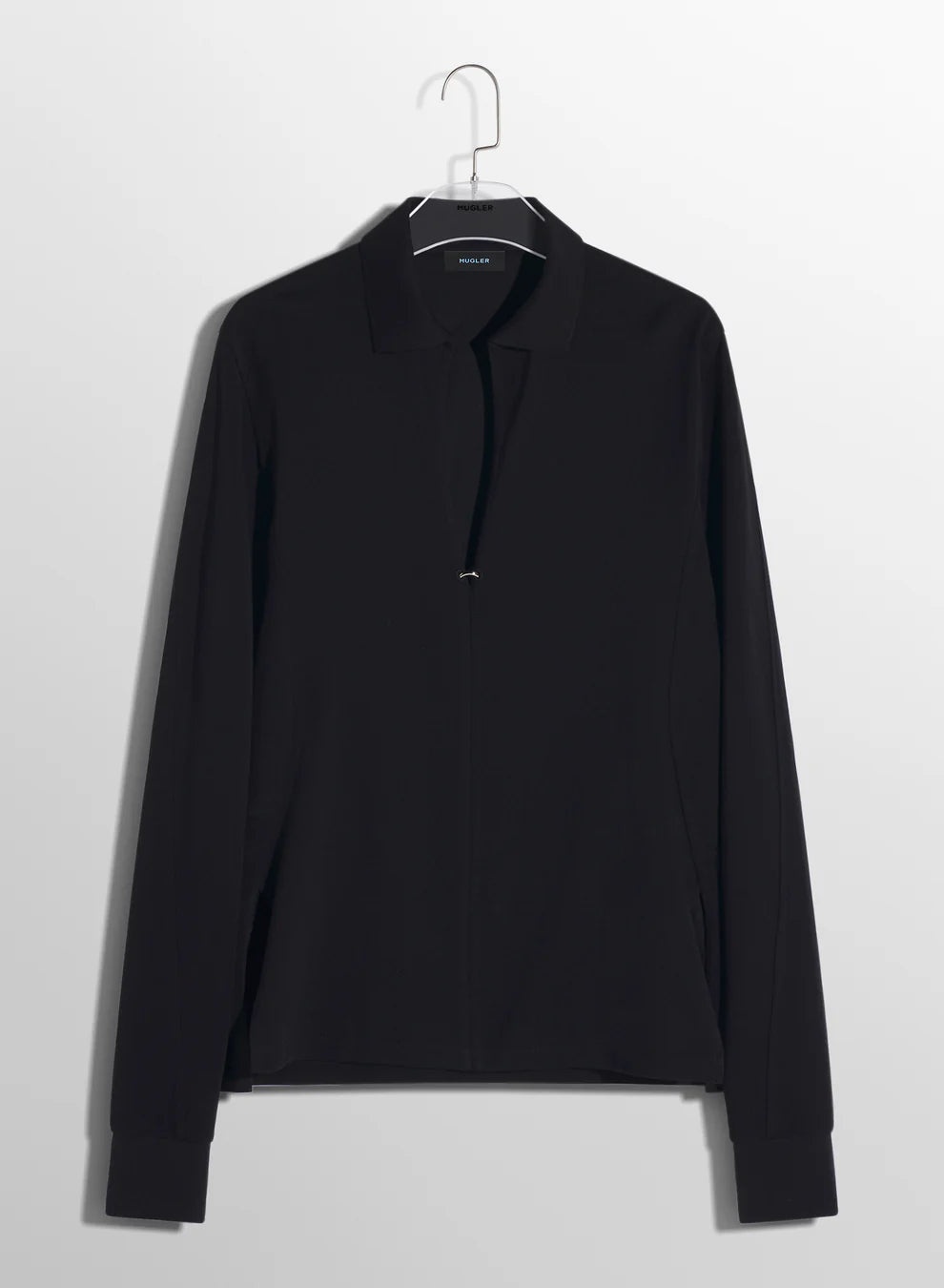 black pierced polo - 6