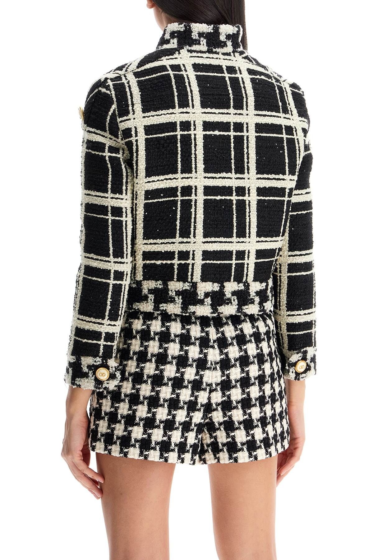 ジャケット VALENTINO Macro Check tweed caban Valentino CABAN IN MACRO CHECK TWEED | REVERSIBLE
