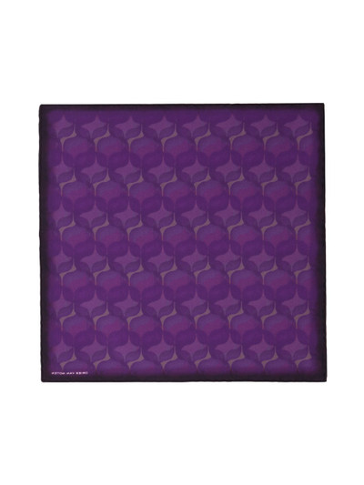 Dries Van Noten Purple Printed Pocket Square outlook