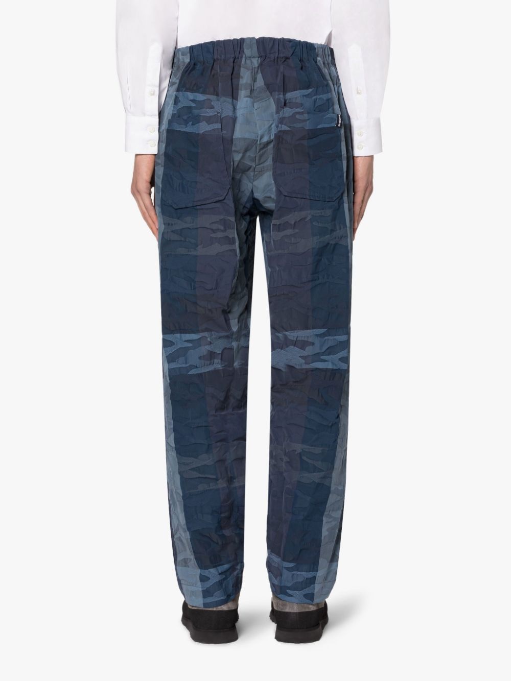 CAPTAIN NAVY CAMO COTTON & NYLON TROUSERS - 4