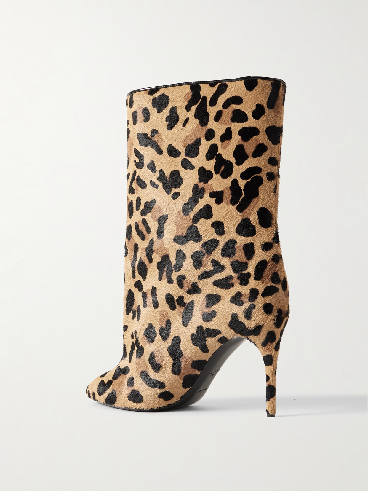 90 Leopard-print Calf Hair Ankle Boots - 3