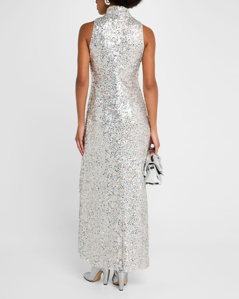 SIMONMILLER Sculpty High-Neck Sequined Dress outlook