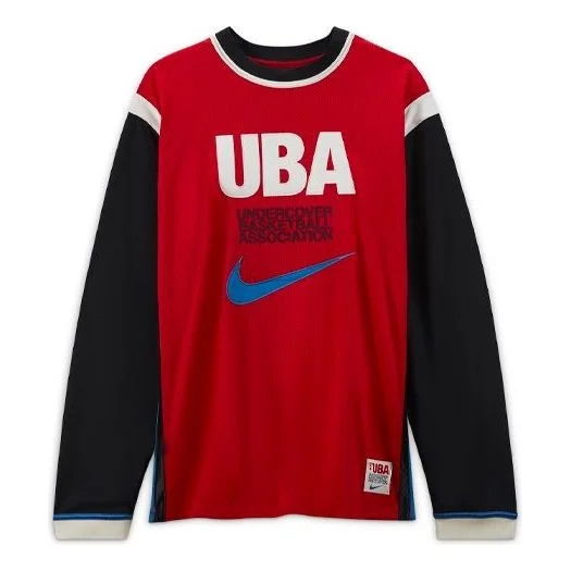 Nike Long-Shooting Top Contrasting Colors Printing Pattern Basketball Long Sleeves US Edition Red CW - 1