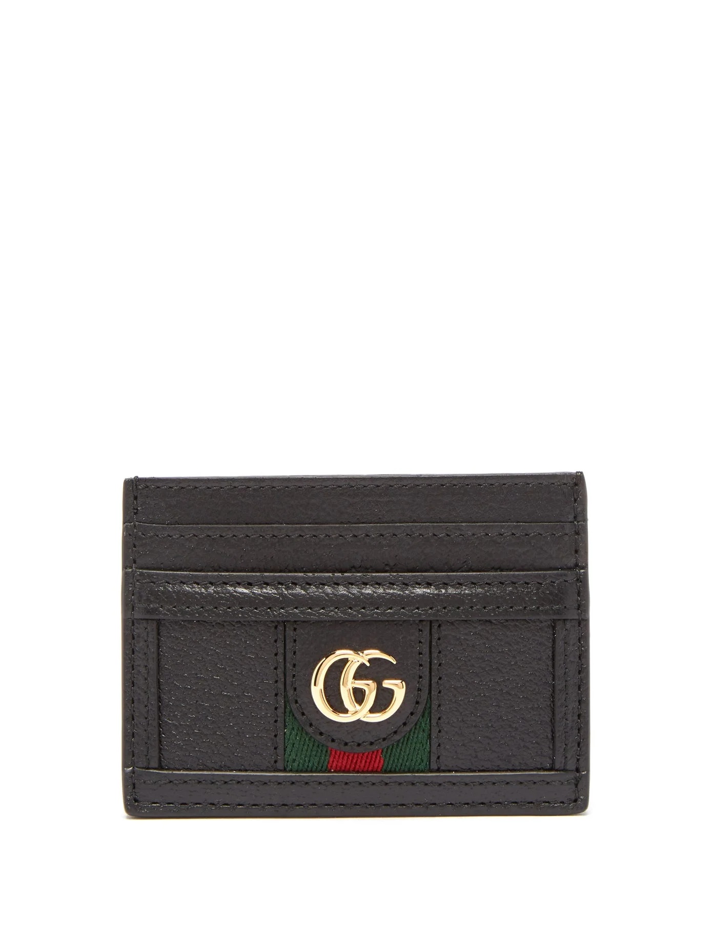 Ophidia GG-plaque leather cardholder - 1