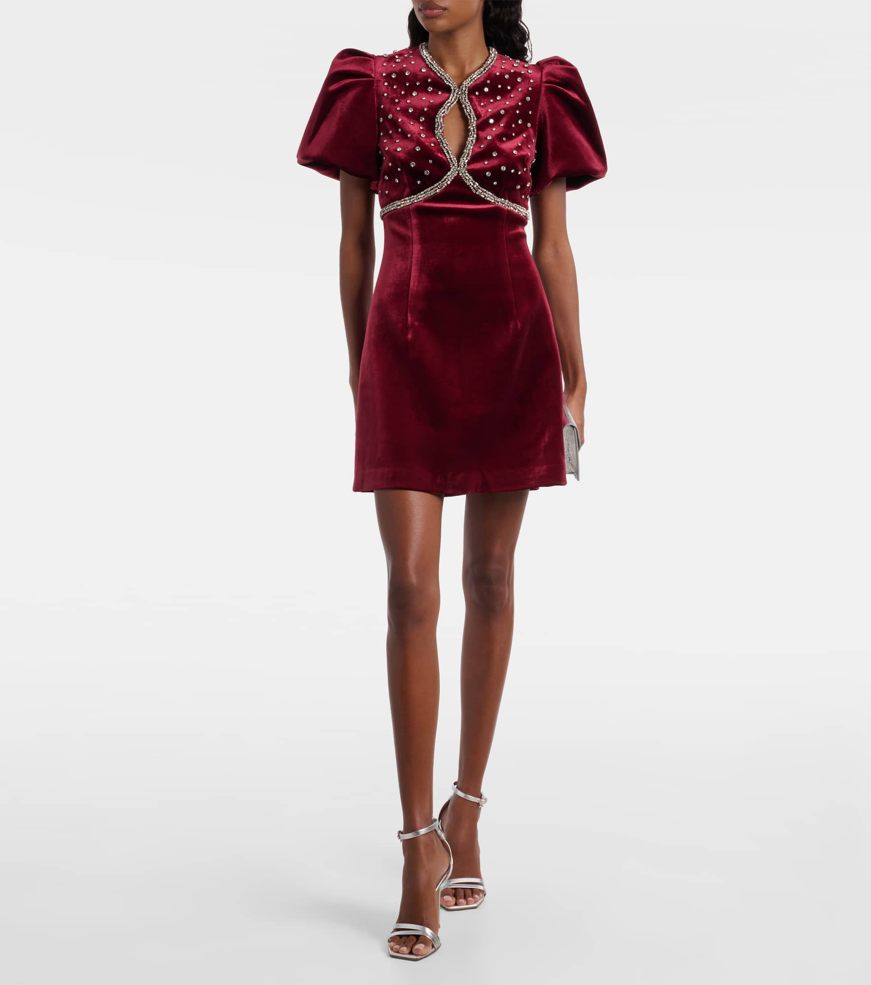 Edwiena embellished velvet minidress - 2