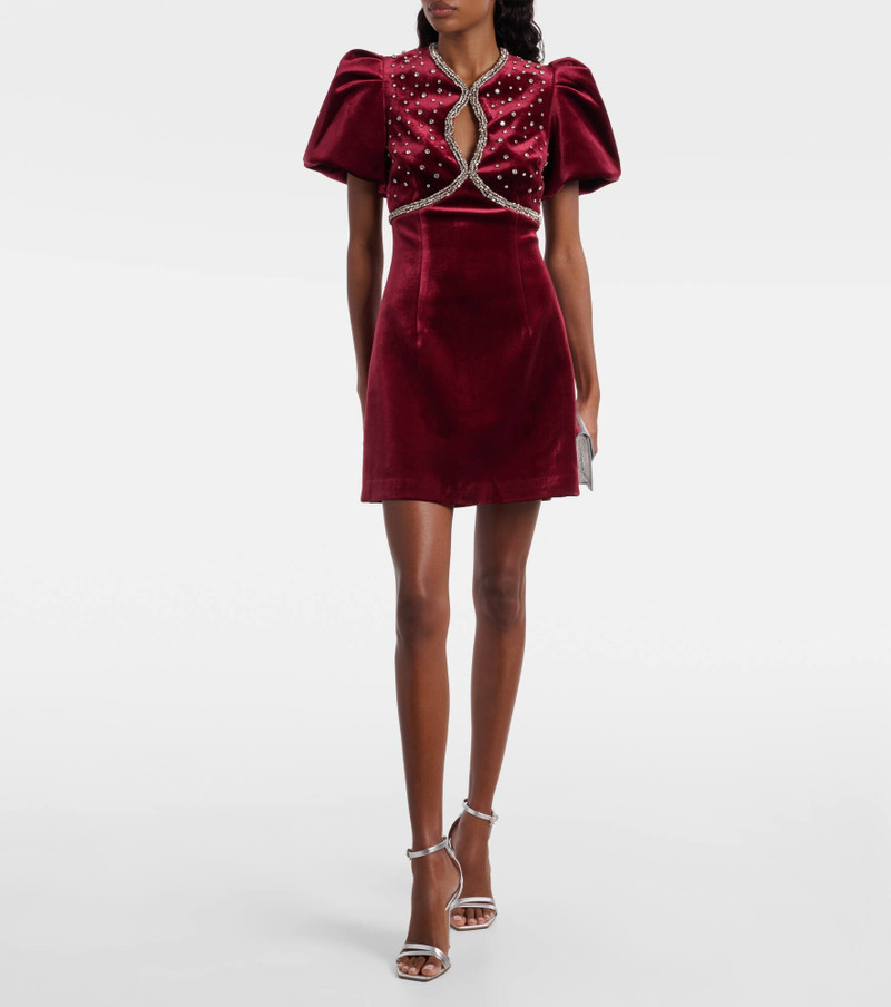 REBECCA VALLANCE Edwiena embellished velvet minidress outlook
