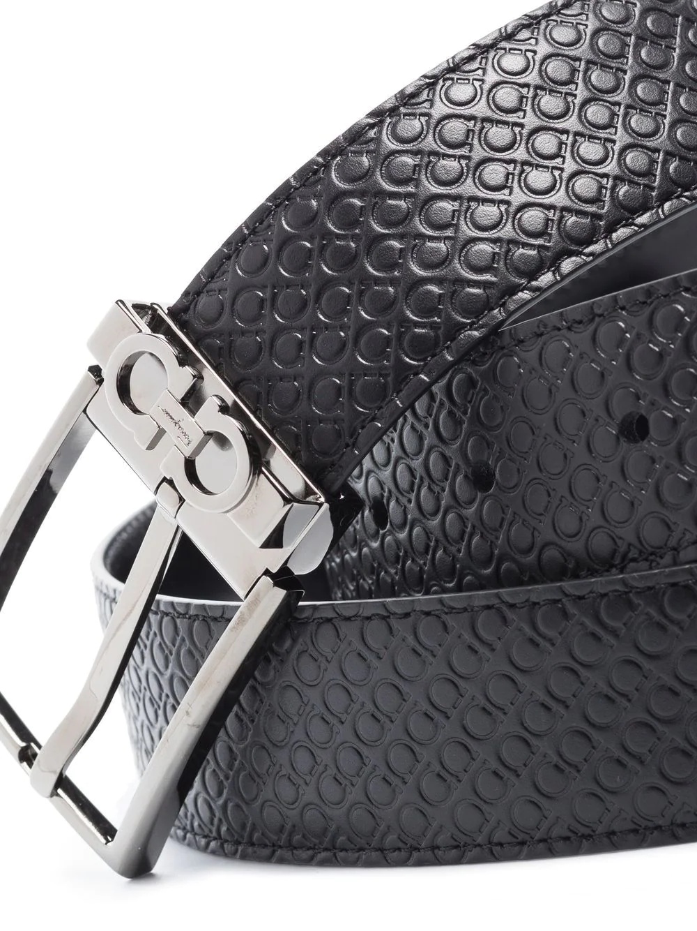 Gancini-motif leather belt - 3