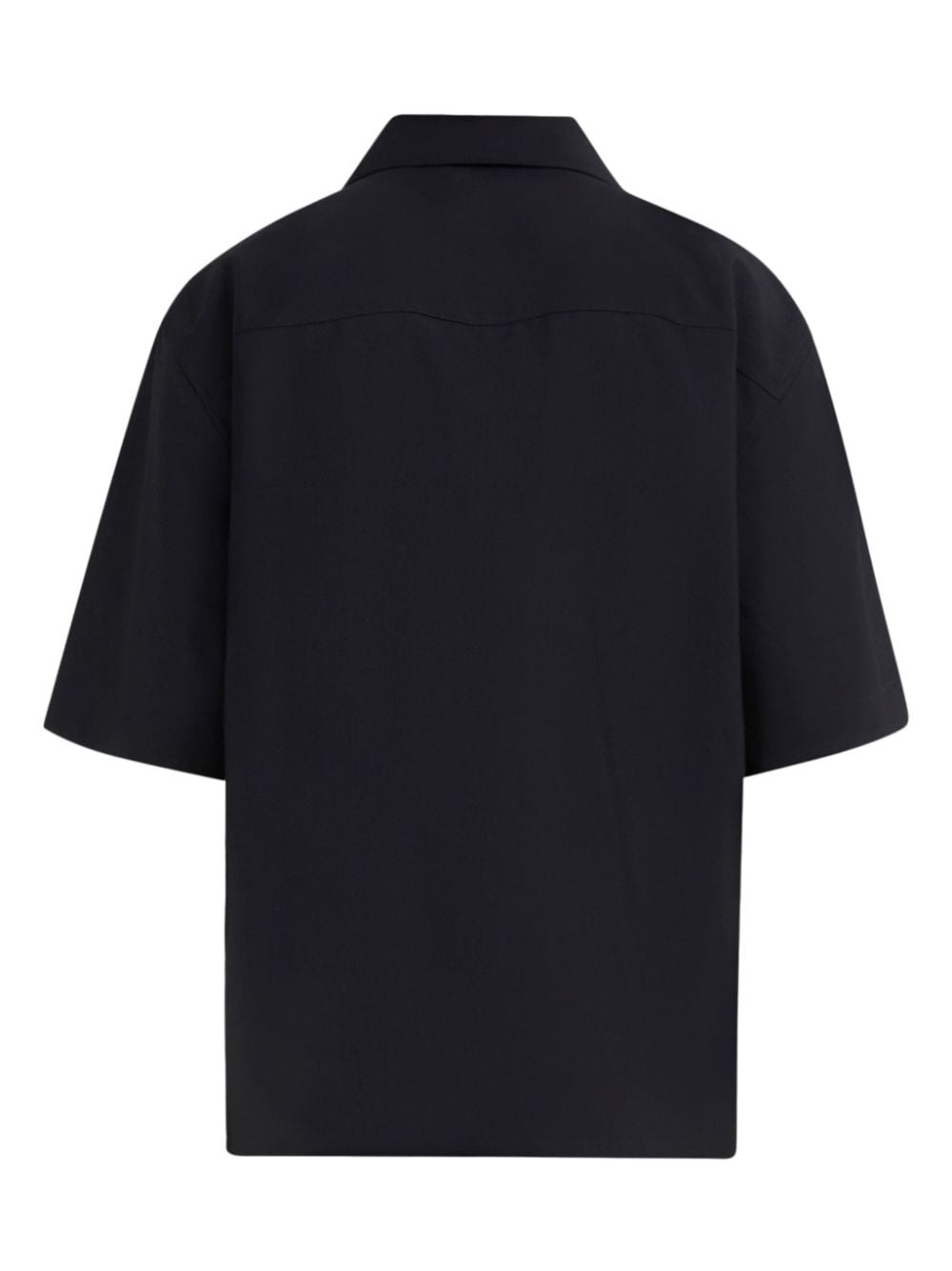 logo-embroidered virgin wool shirt - 2