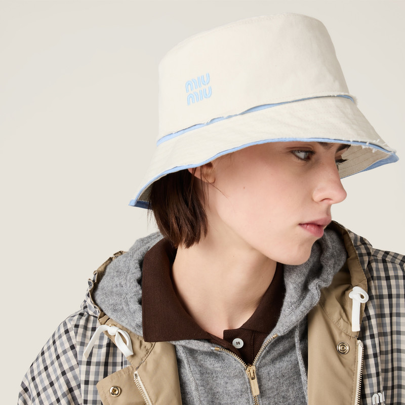 Miu Miu Drill and poplin bucket hat outlook