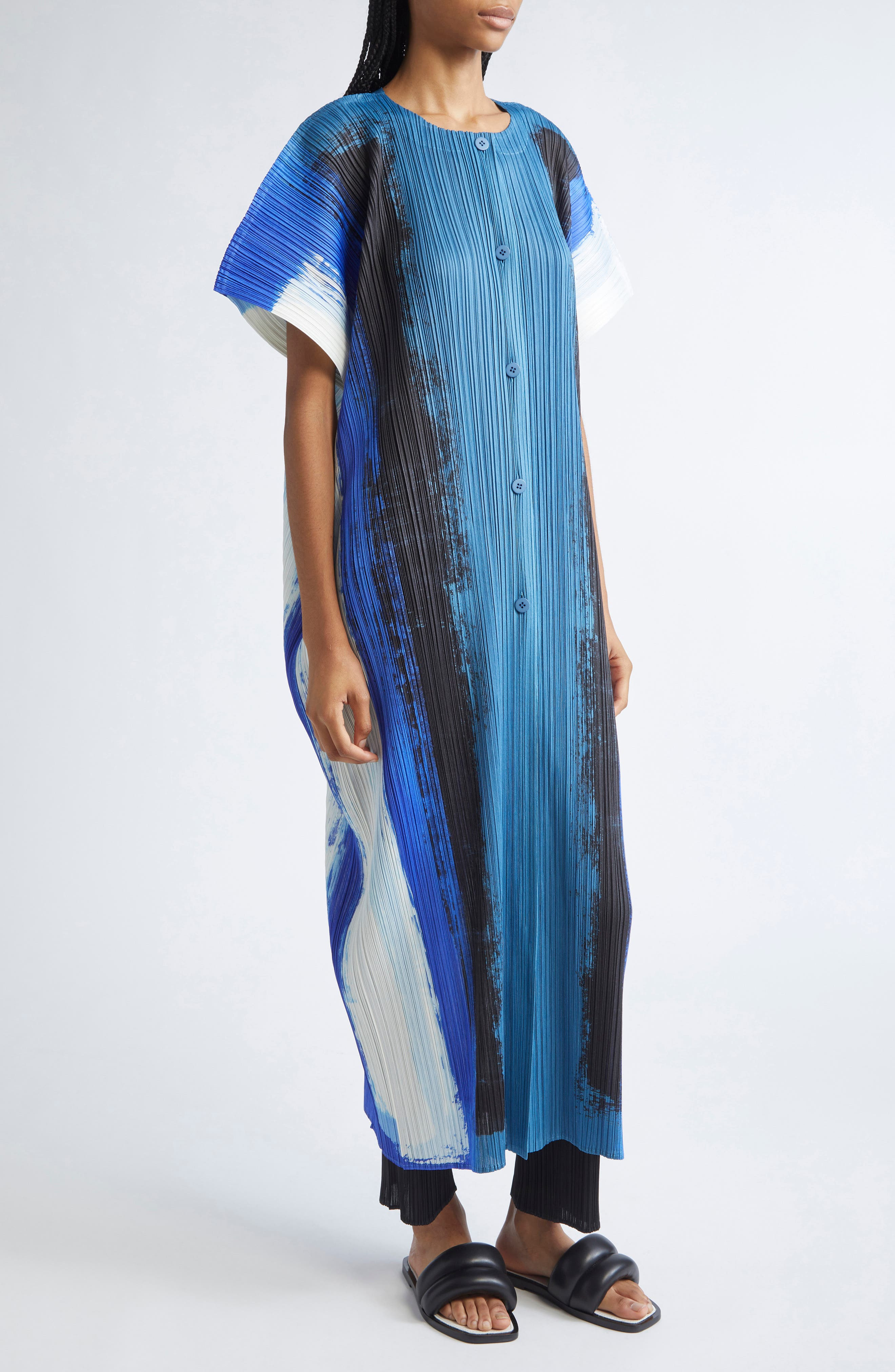 Pleats Please Issey Miyake Jump Print Pleated Dress in Blue at Nordstrom - 4