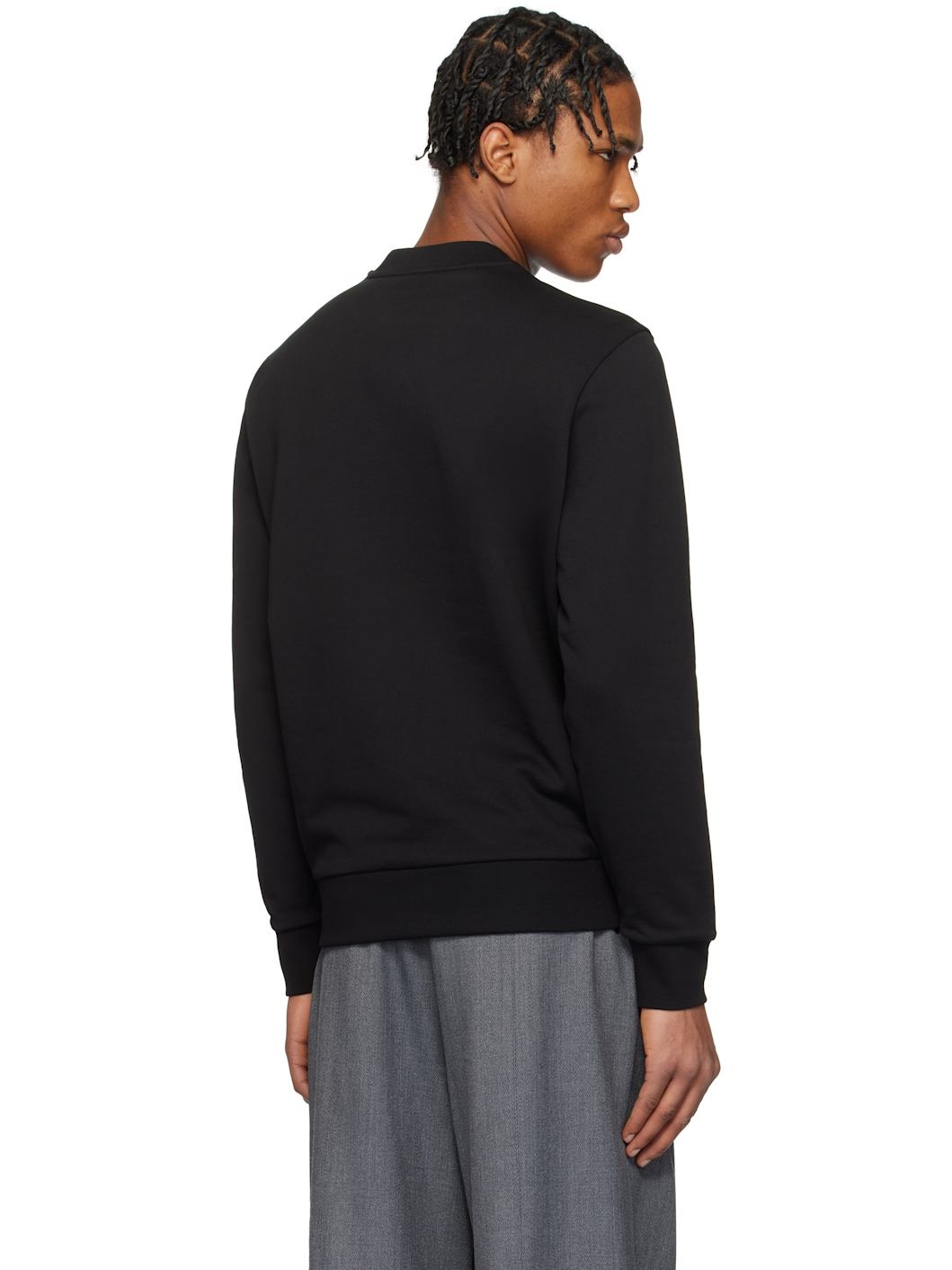 Black Logo Patch Cotton Sweatshirt - 3