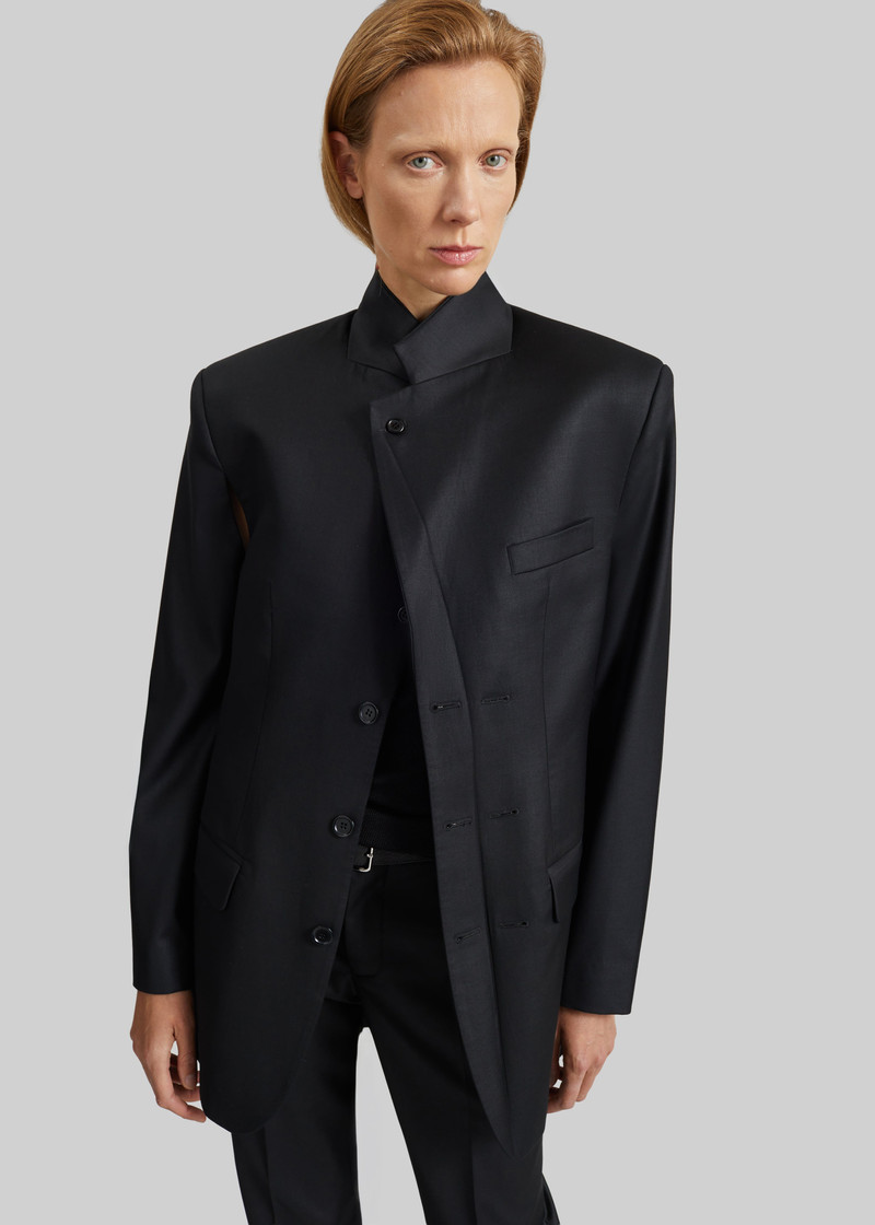 Bettter Folded Blazer With Slits - Black 4