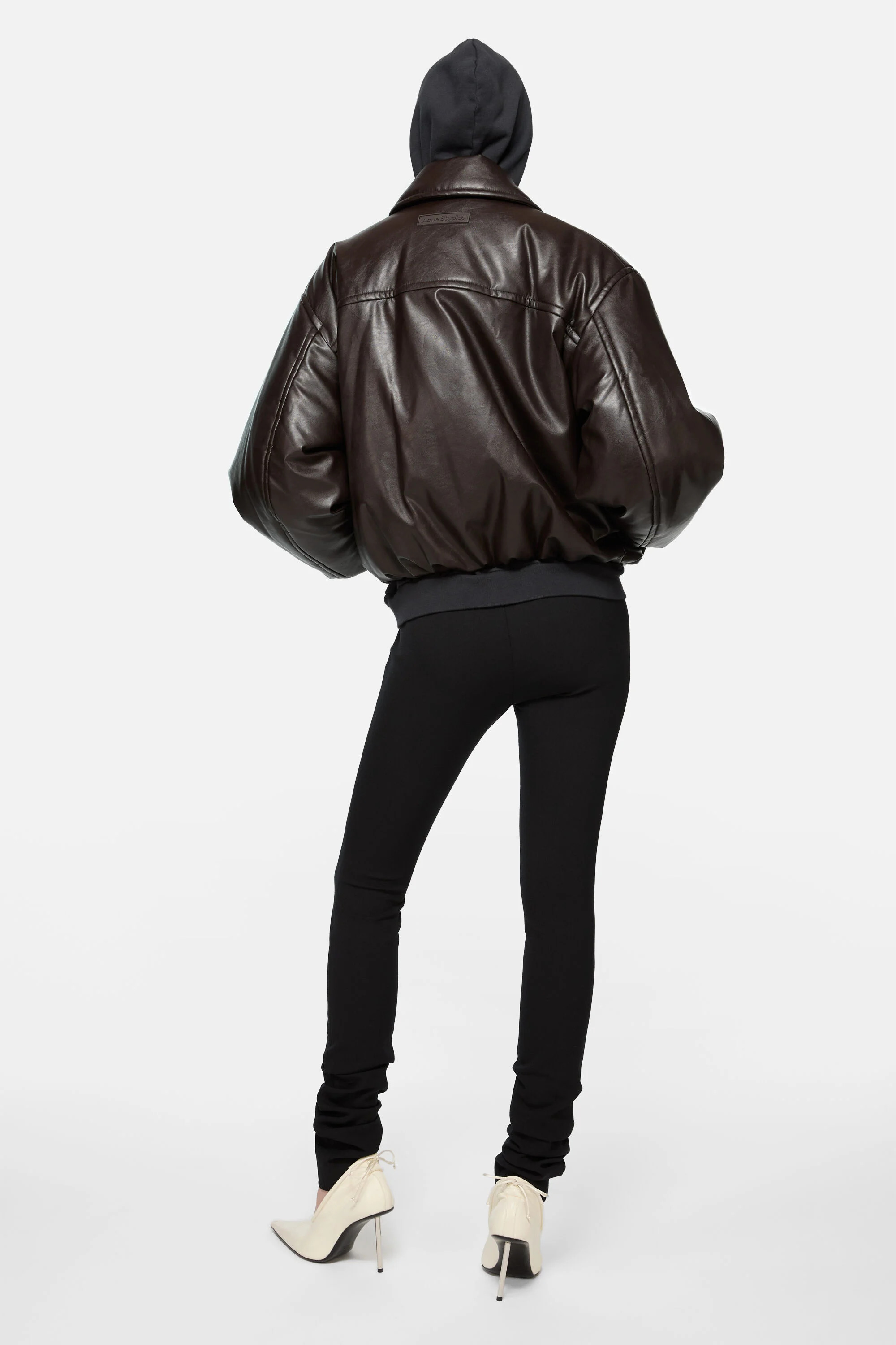 Coated bomber jacket - Dark brown - 3