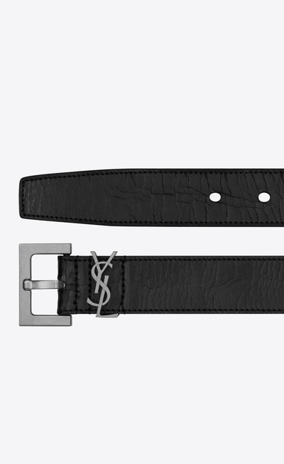 SAINT LAURENT cassandre belt in crackled leather outlook