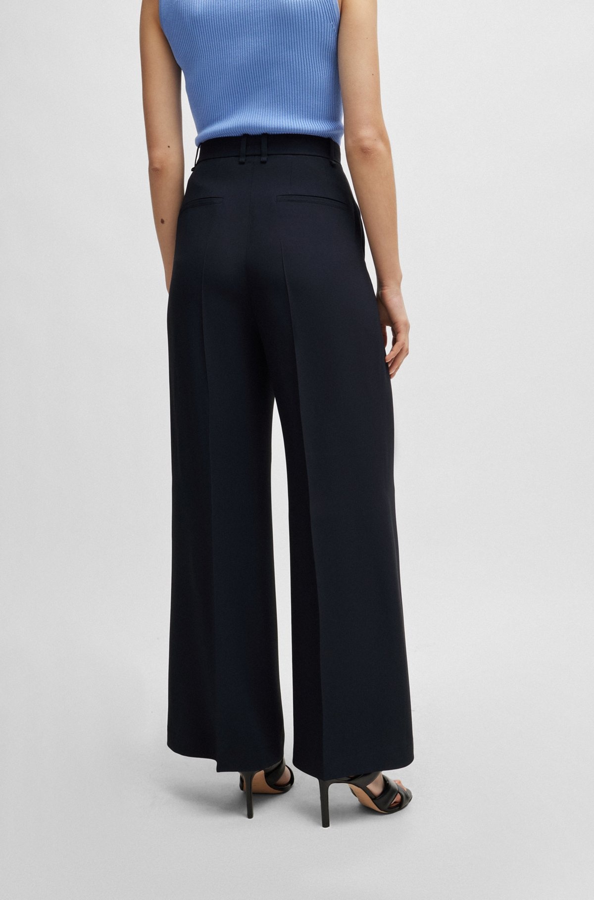 HIGH-WAISTED RELAXED-FIT TROUSERS WITH WIDE LEG - 4
