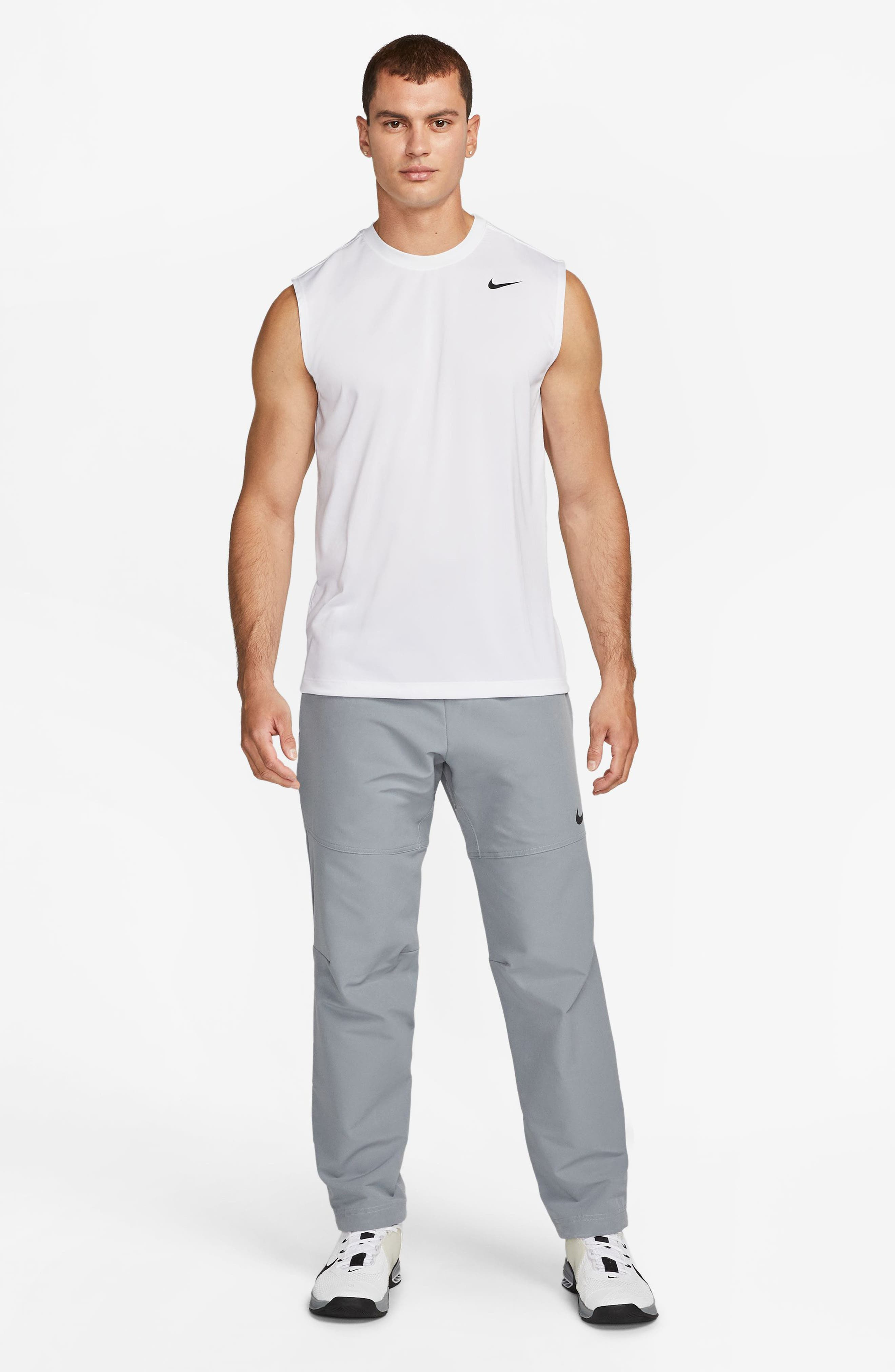 Nike Dri-FIT Legend Fitness Muscle T-Shirt in White/Black at Nordstrom - 7