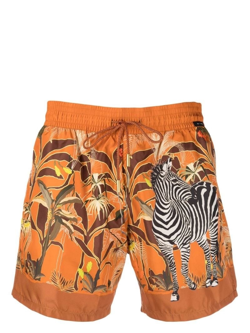 floral-print swimming shorts - 1