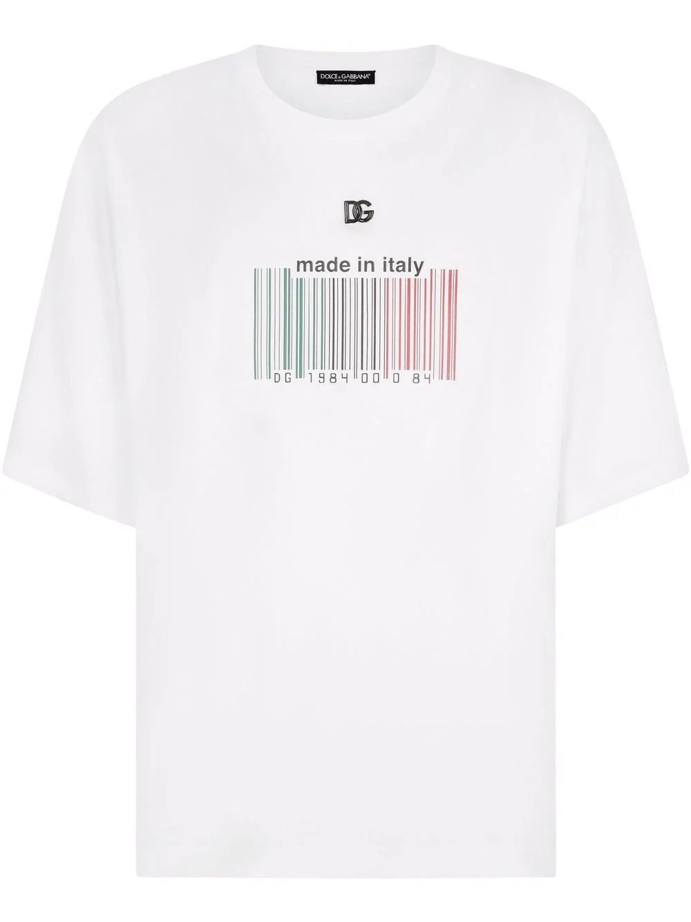 barcode print short-sleeve T-shirt - 1