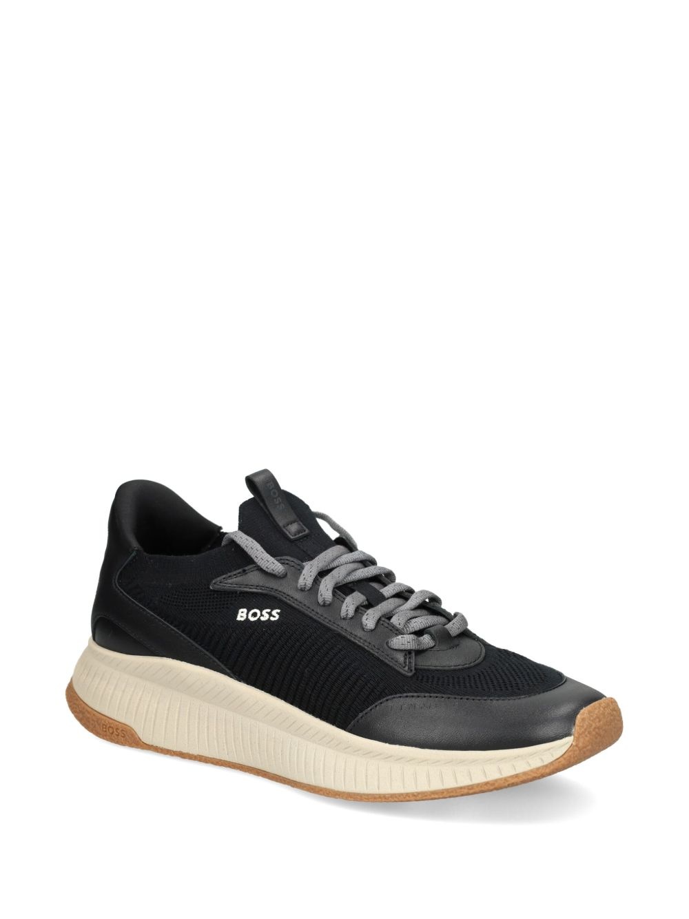 logo-print knitted sneakers - 2
