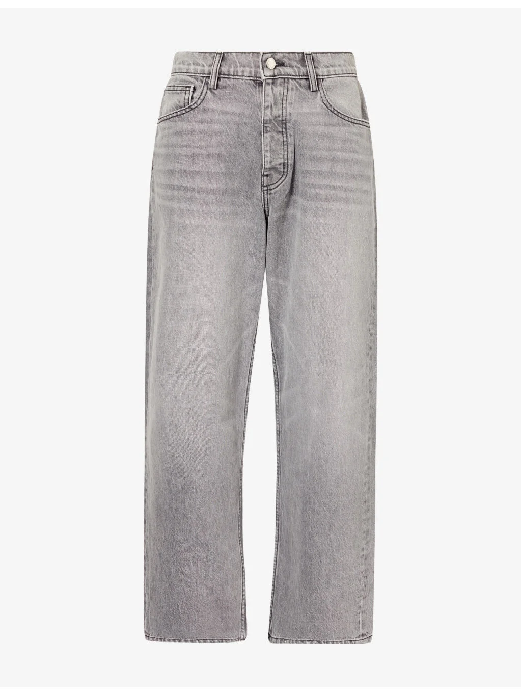 Grey Wash Baggy Wide-Leg Denim Jeans - 1
