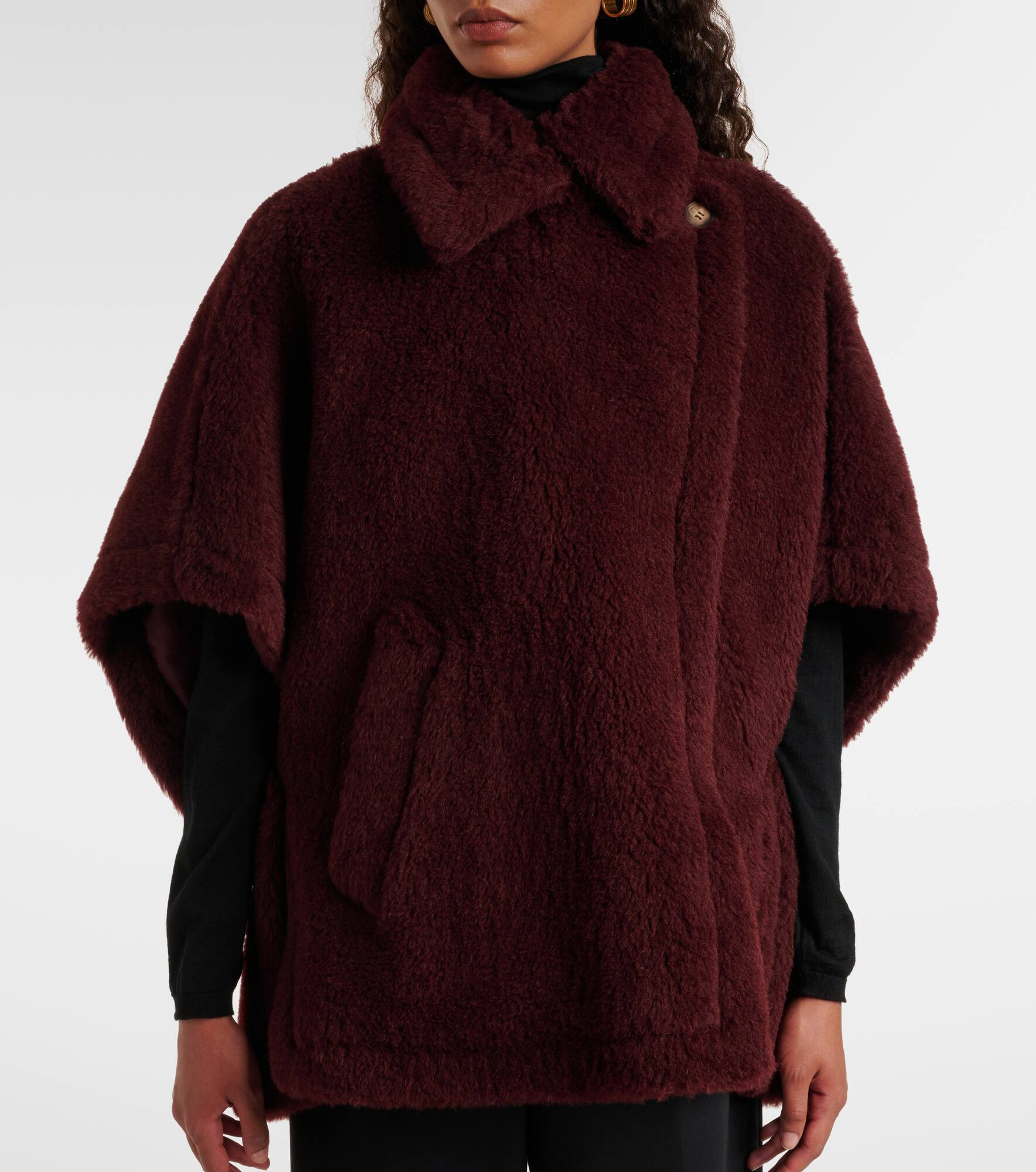 Tebe alpaca wool-blend cape - 6