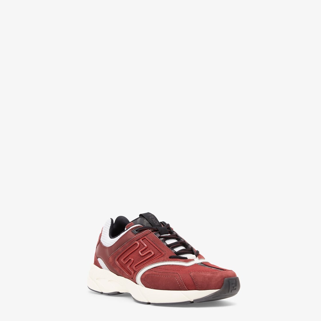 Burgundy nubuck leather low-tops - 2