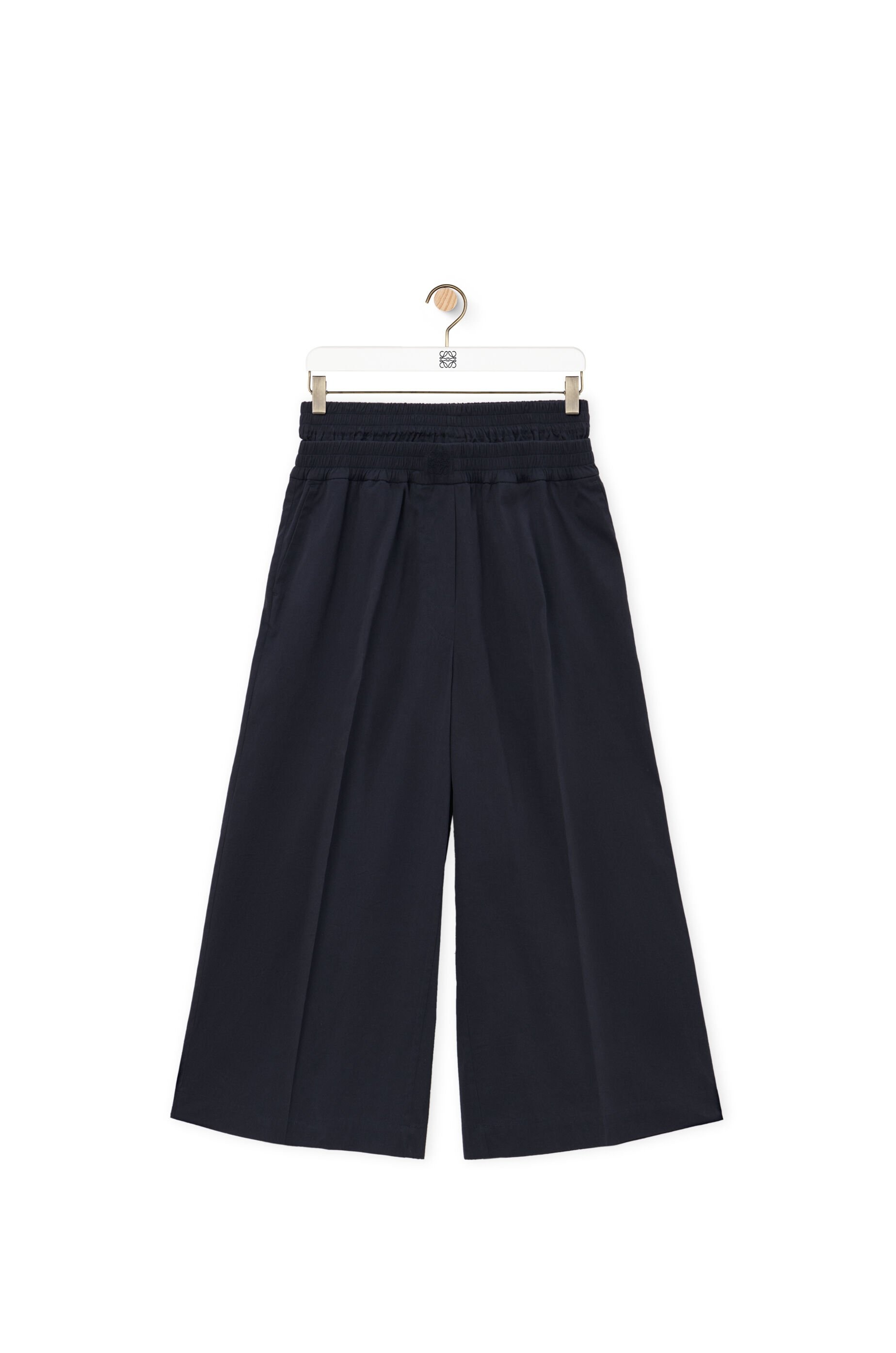 Cropped trousers in cotton and silk - 1