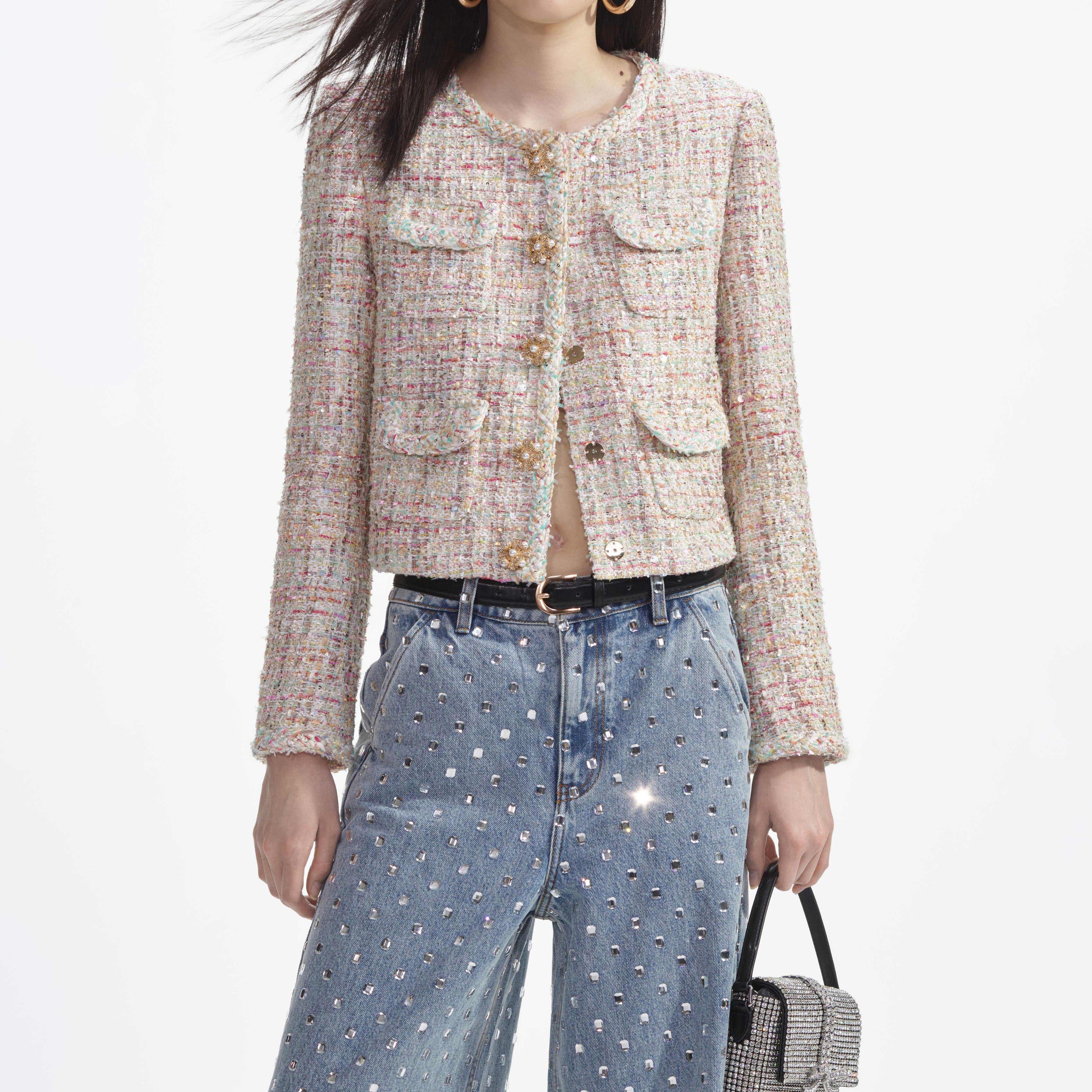 Pastel Boucle Boxy Jacket - 4