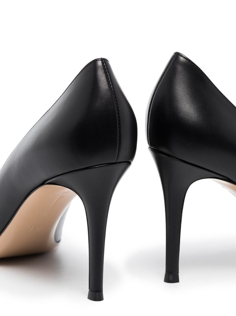 85mm pointed-toe leather pumps - 4