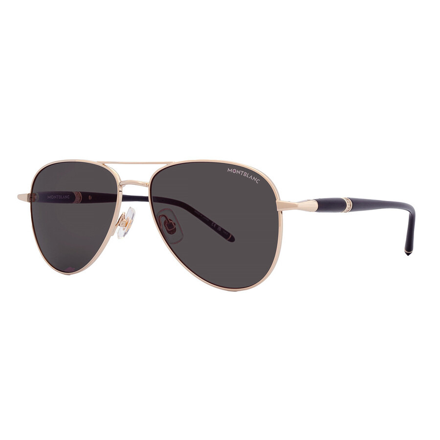 Montblanc Grey Pilot Men's Sunglasses MB0345S 001 57 - 3