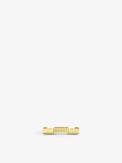 GUCCI Link to Love logo-embossed 18ct yellow gold ring outlook