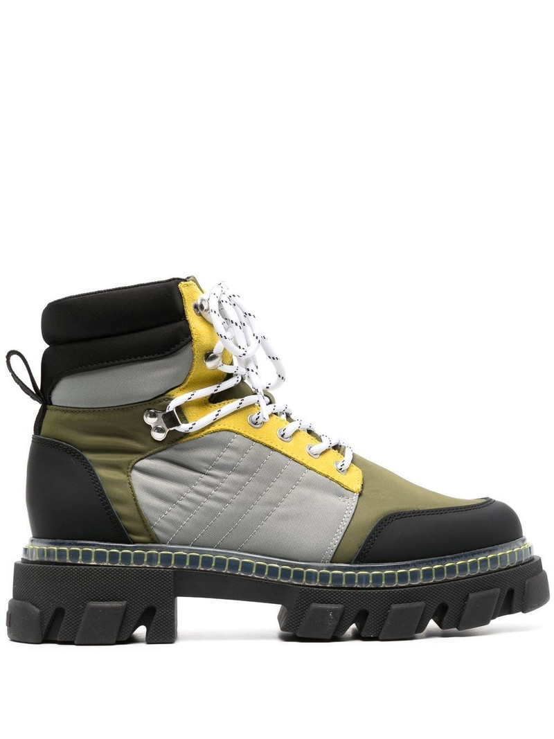 Cleated lace-up hiking boots 1