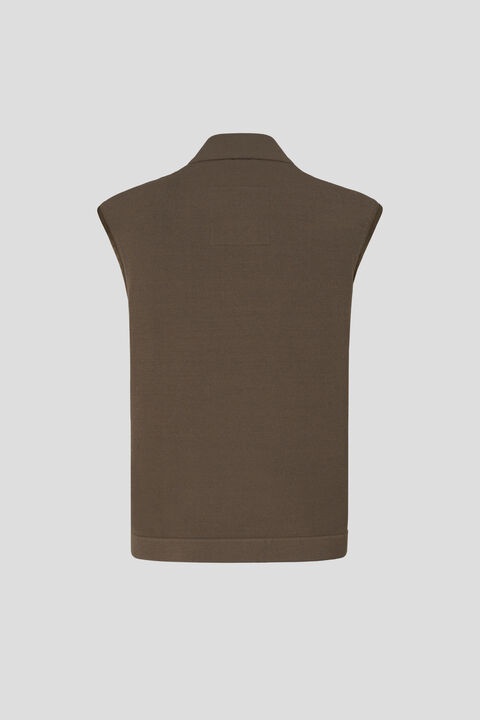 Lucio Hybrid knitted vest in Olive green - 3