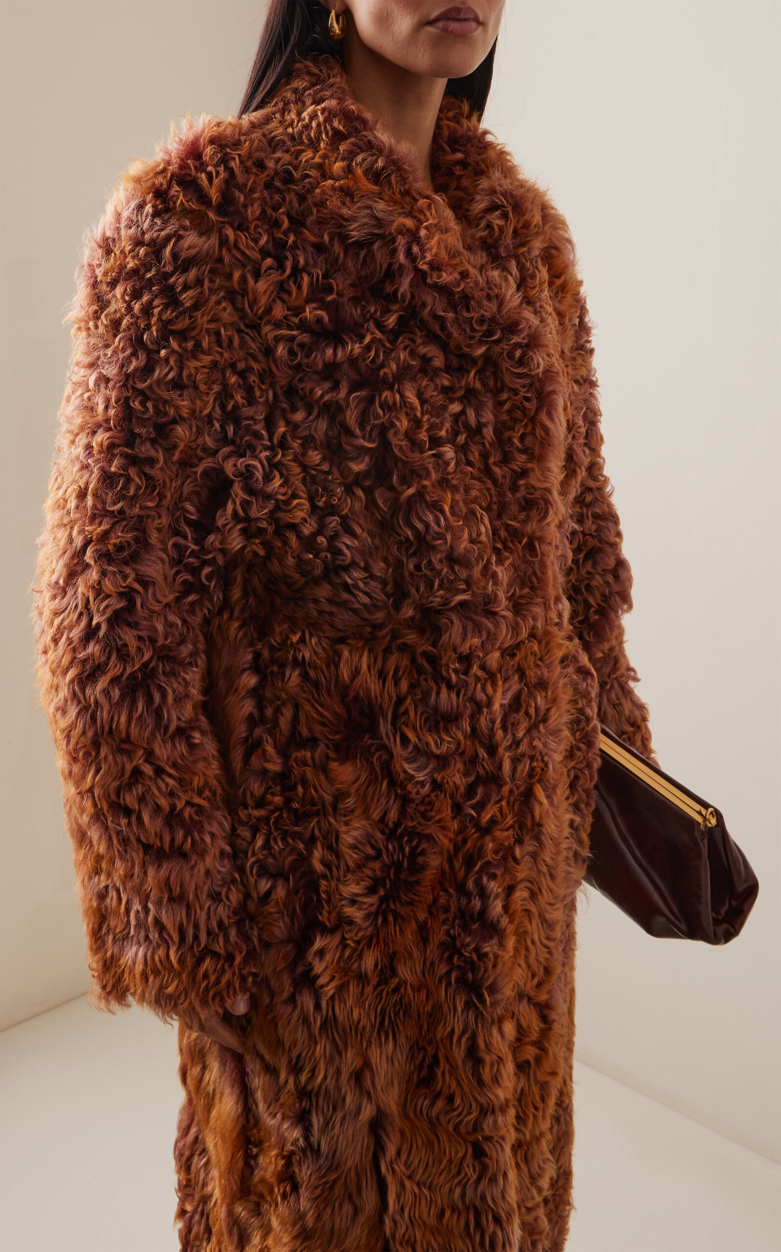 Ceryse Shearling Long Coat brown - 2