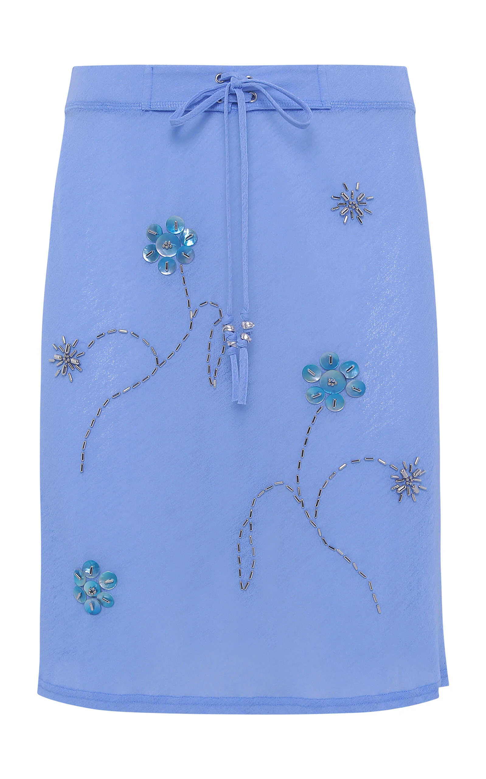 Liz Embroidered Mesh Midi Skirt light blue - 1