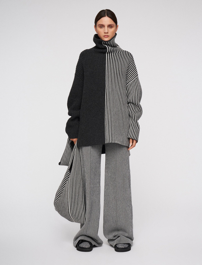 JOSEPH Graphic Cardigan Stitch High Neck Jumper outlook