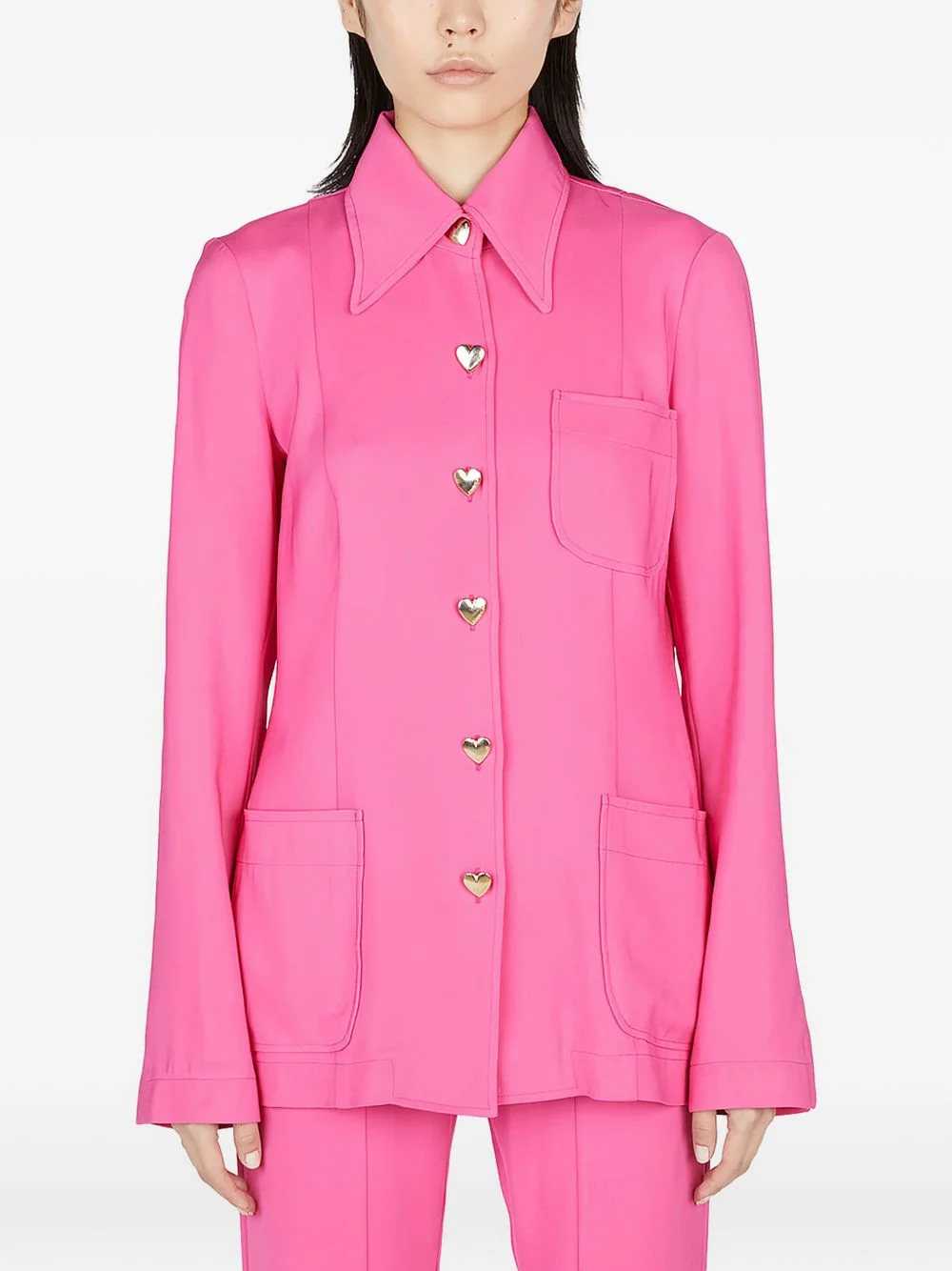 Raffaella heart-button fitted jacket - 1