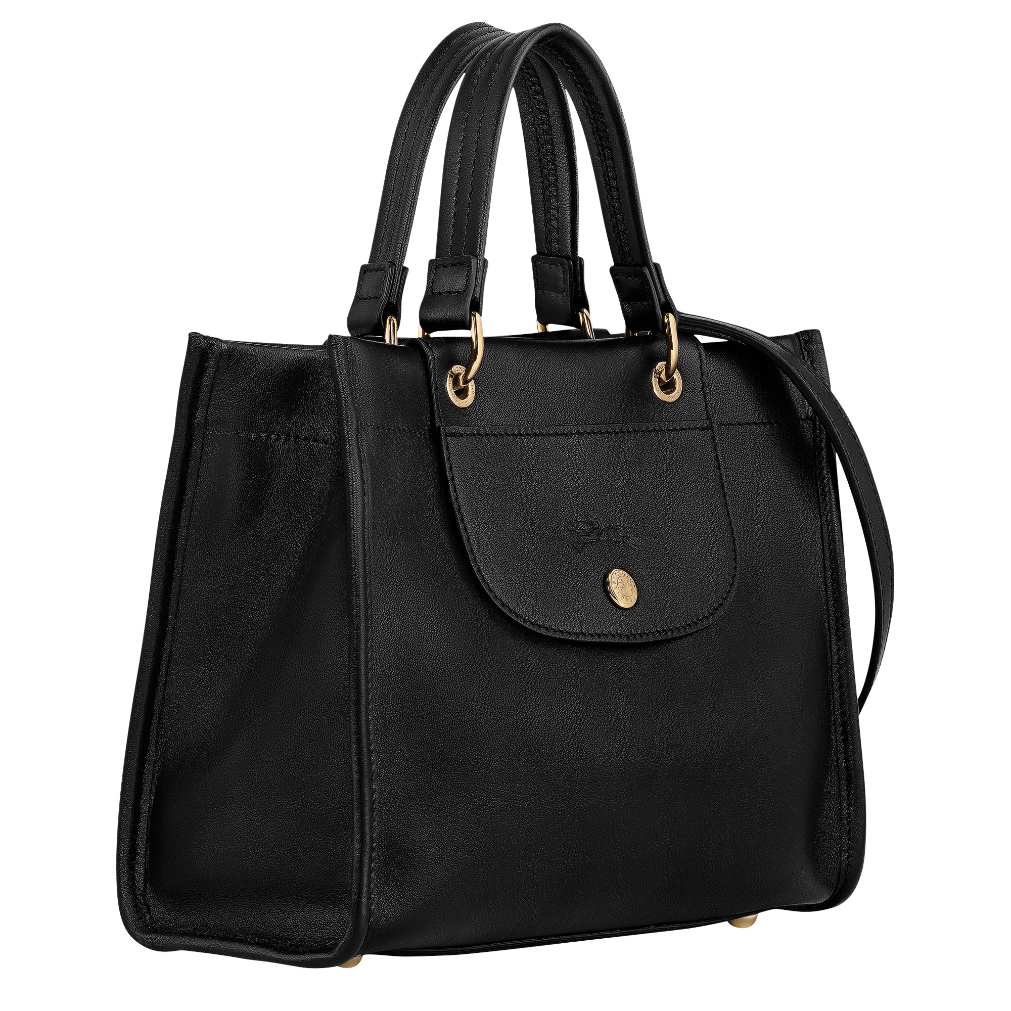 トートバッグ LONGCHAMP BLACK LEATHER CABAS S TOTES Longchamp Cabas Longchamp S Handbag Black - Leather | REVERSIBLE