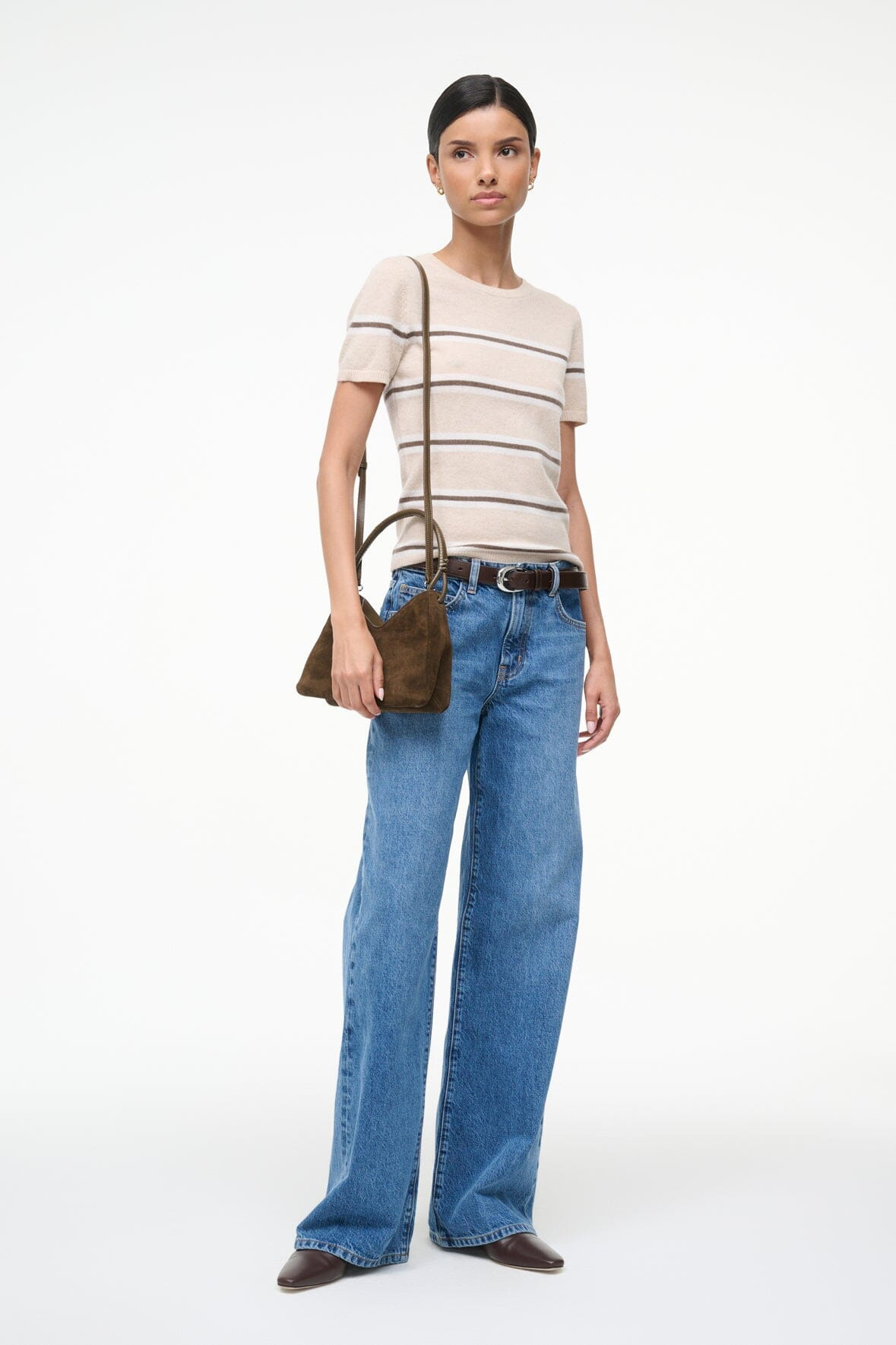 STAUD VALERIE SHOULDER BAG TRUFFLE SUEDE - 4