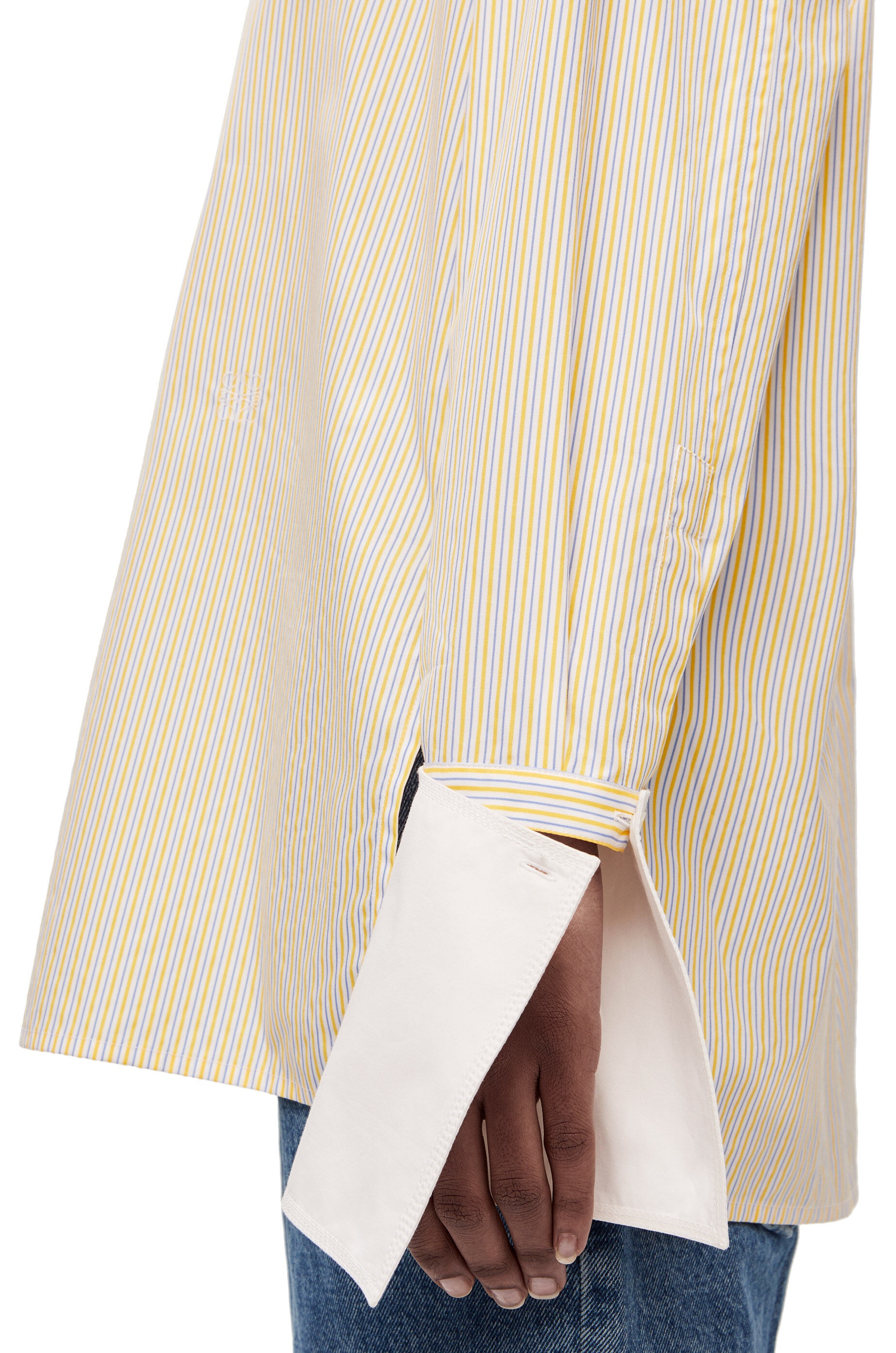 Deconstructed shirt in striped cotton - 6