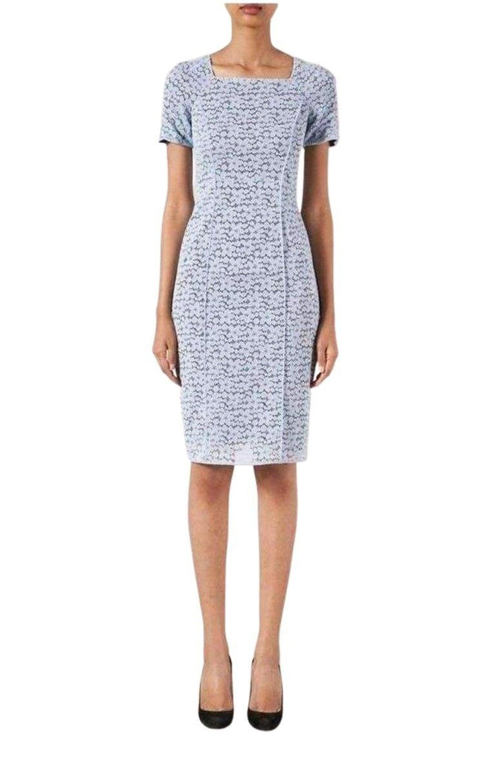 Lace Elbow Sleeve Fitted Dress - 2