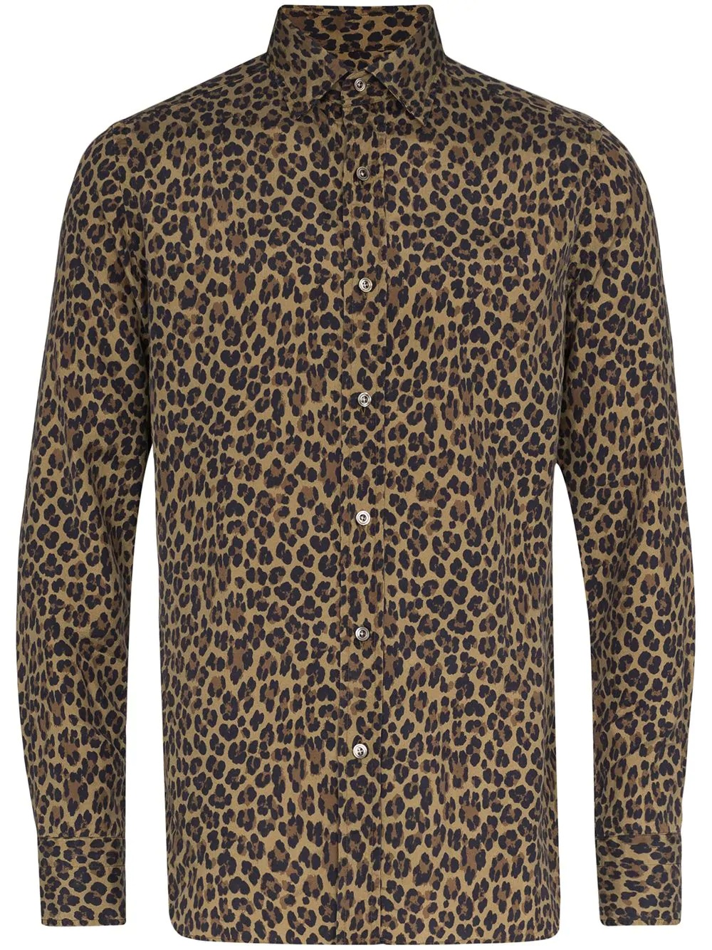 leopard-print silk shirt - 1