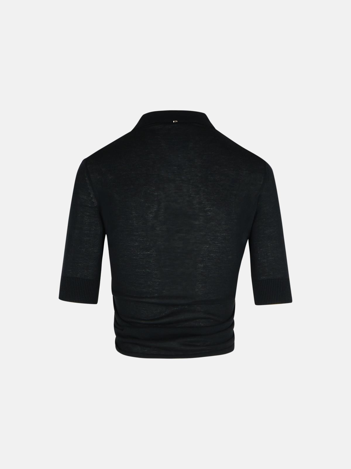 'SHAKER' BLACK COTTON SWEATER - 3