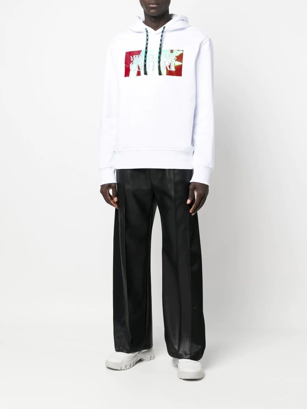 logo-print drawstring hoodie - 2