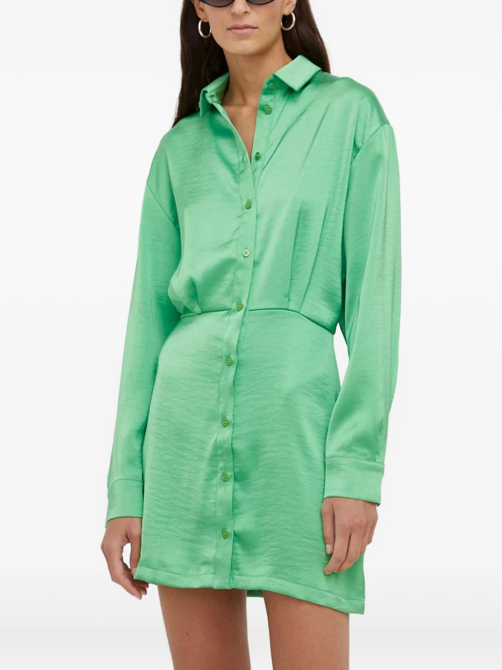 buttoned collared mini dress - 1