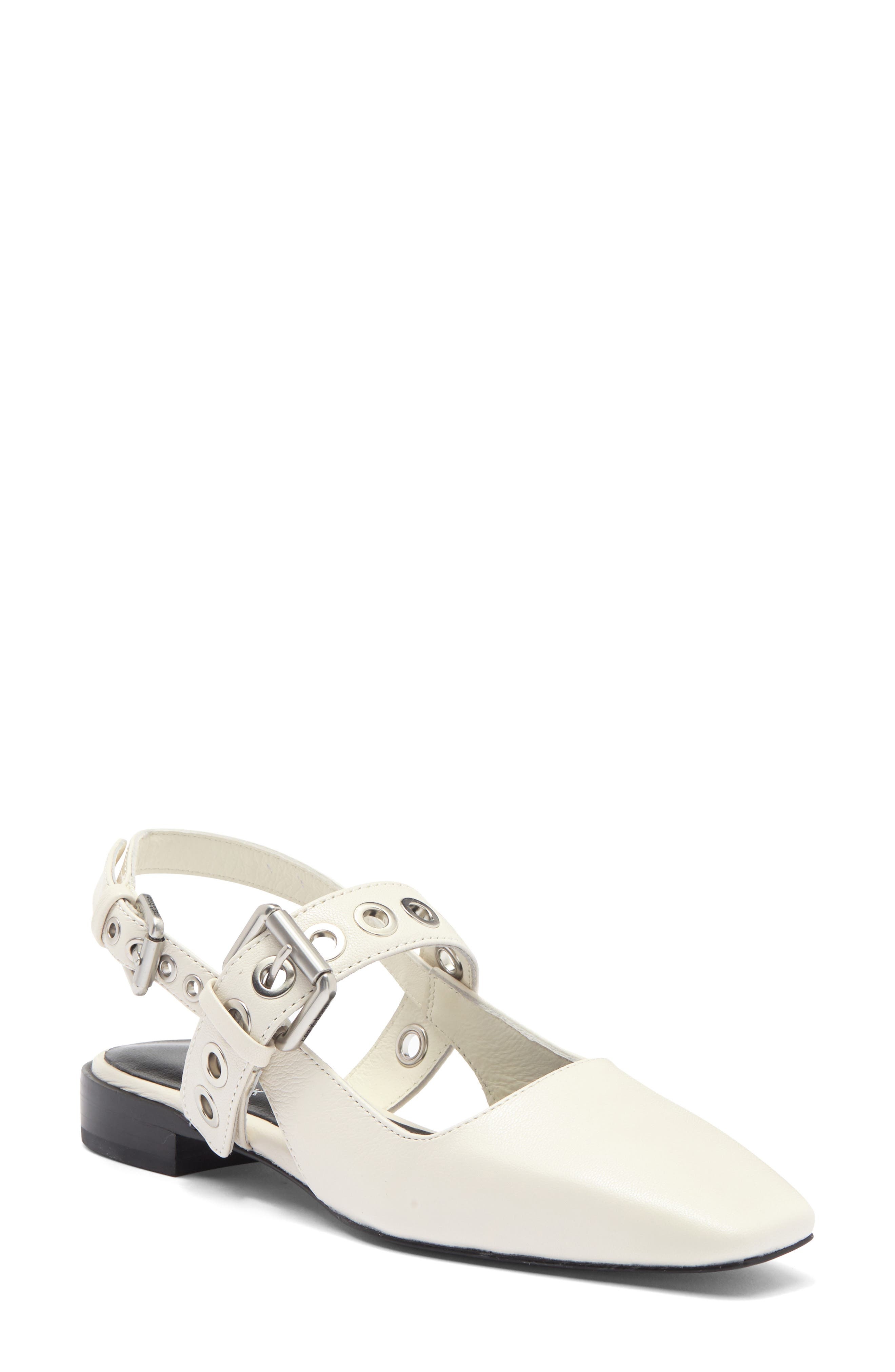 rag & bone Moto Astra Mary Jane Slingback Flat in Antique White at Nordstrom - 1