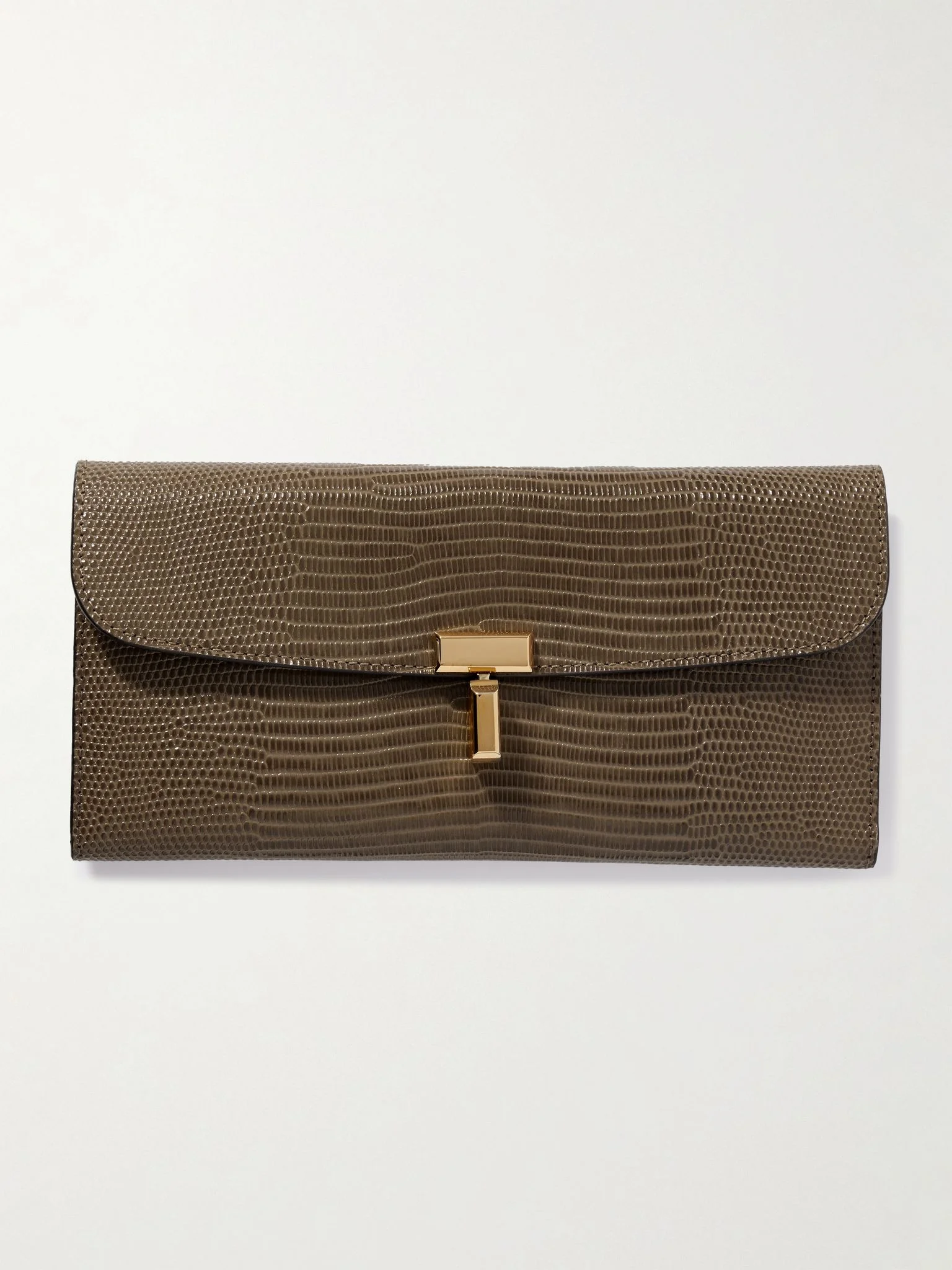 T-Lock lizard-effect leather wallet Dark green - 1