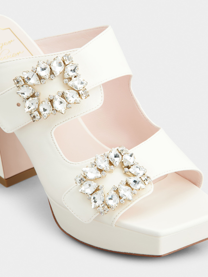 Slidy Viv' Strass Buckle Mules in Nappa Leather 3