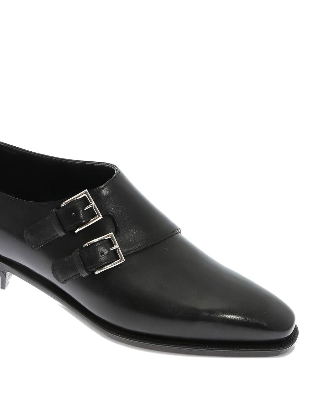 double-buckle leather derby shoes - 4